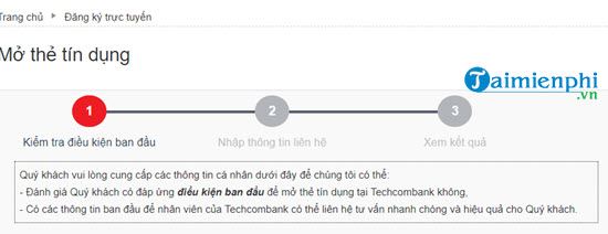 huong dan lam the techcombank online 2