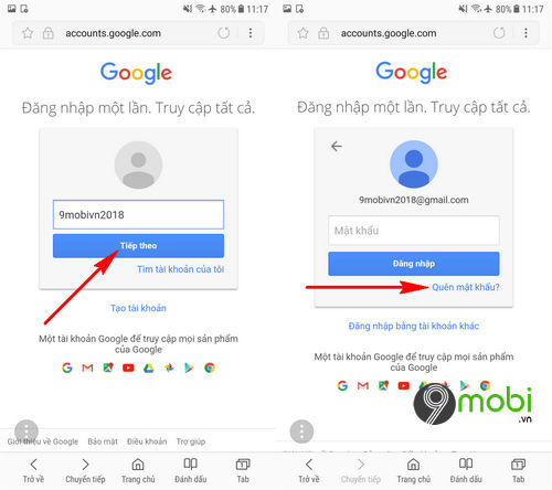 huong dan lay lai mat khau google bang so dien thoai 2
