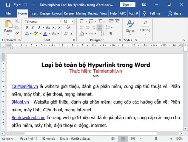 Hướng dẫn loại bỏ toàn bộ Hyperlink trong Word nhanh nhất