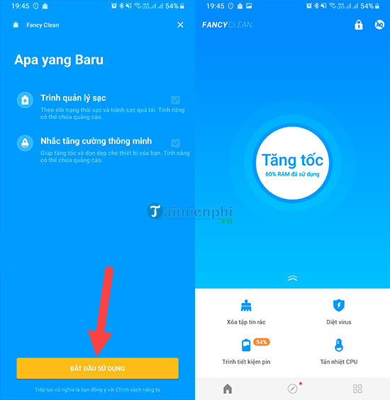 huong dan su dung app fancy cleaner tang toc android 2