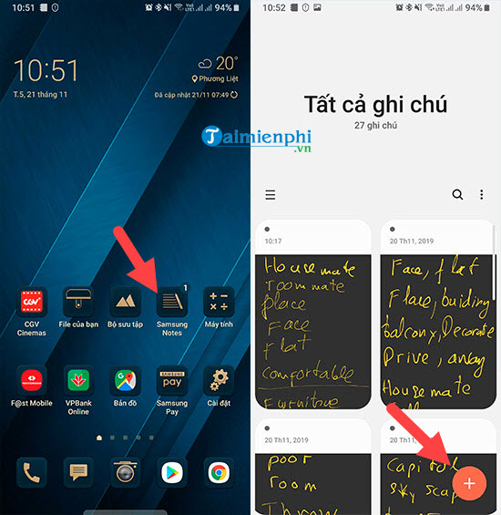 Cách sử dụng app Samsung Notes