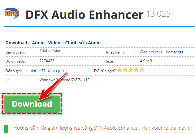 Hướng dẫn tải và cài đặt DFX Audio Enhancer