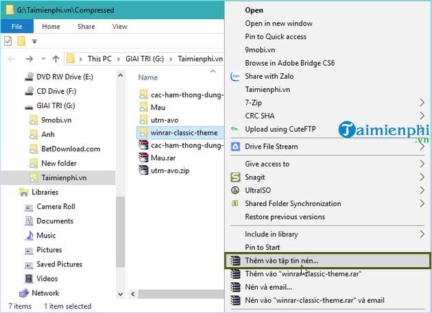 huong dan tu dong xoa file sau khi nen tren winrar 2