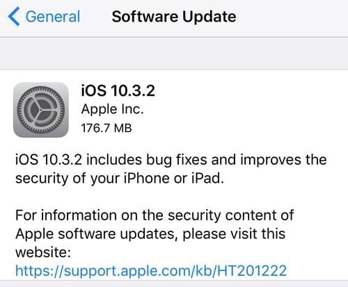 iOS 10.3.2 có gì mới, những điểm mới trên iOS 10.3.2