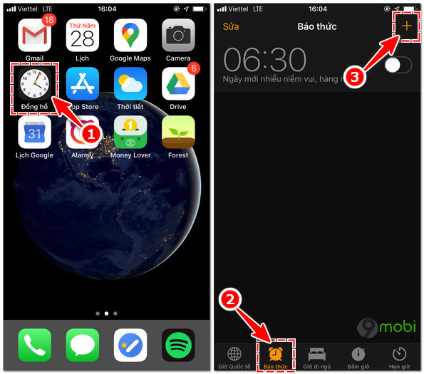 hẹn giờ trên iPhone cach hen gio bao thuc tren iphone 12