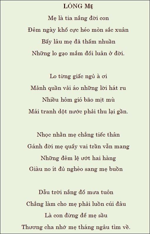 Những bài thơ lục bát hay nhất về tình bạn, tình yêu, mẹ