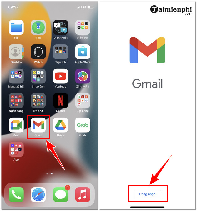 how to login gmail on iphone