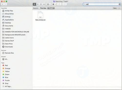 Khôi phục các file và hình ảnh đã xóa trên Mac