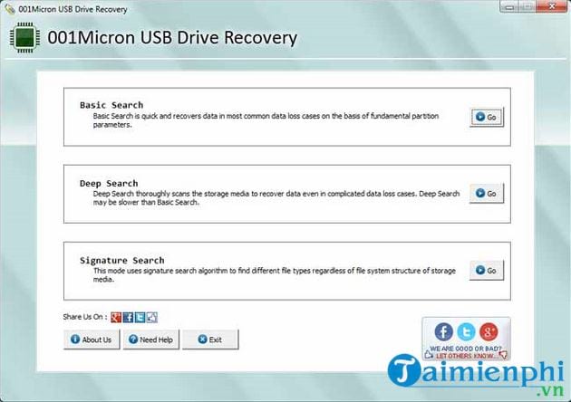 khoi phuc du lieu bang 001micron usb drive recovery 2