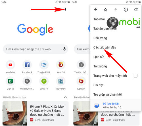 khoi phuc mo lai tab chrome da dong tren android 2