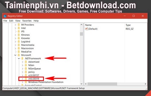 kiem tra phien ban net framework tren may tinh