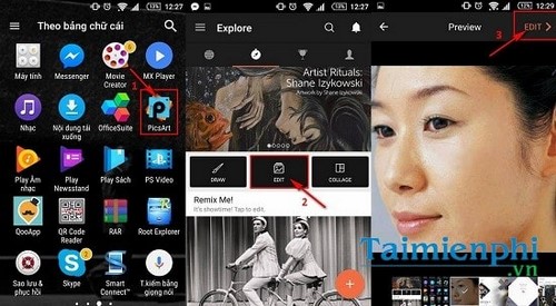 Làm mịn da bằng PicsArt trên điện thoại Android