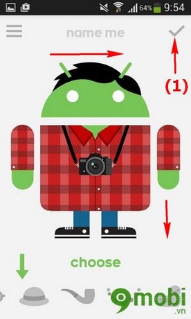 Hướng dẫn làm sticker người máy Android trên điện thoại