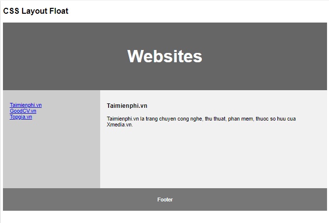 Layout trong HTML, tạo bố cụ trang web