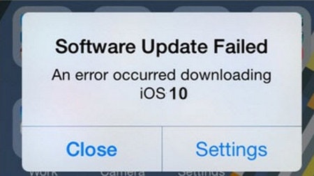 Lỗi Software update failed khi nâng cấp iOS 10, cách khắc phục lỗi
