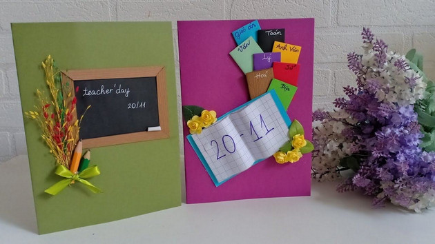Hướng dẫn cách làm thiệp Handmade tặng thầy cô đơn giản nhất 2022  Học May