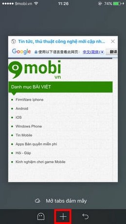 mo tab moi tren uc brower