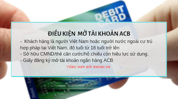 Mở tài khoản ACB, điều kiện và phí đăng ký