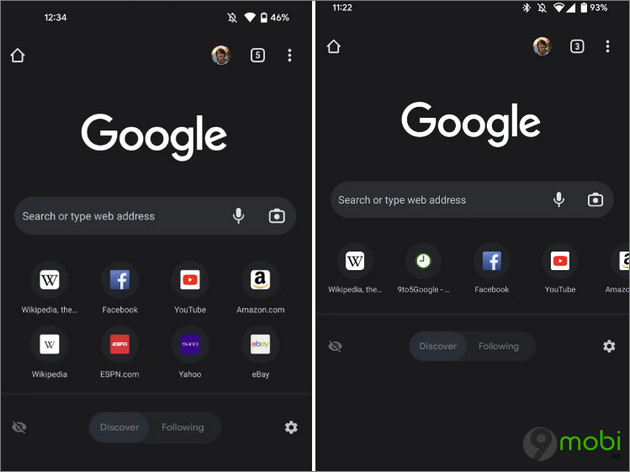 Chrome cho Android thu nghiem tab carousel