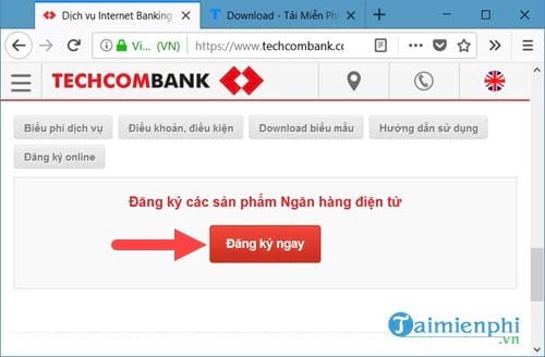 cach dang ky internet banking techcombank 2