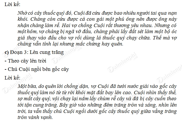 Soạn bài Sự tích chú Cuội cung trăng, kể chuyện trang 132 SGK Tiếng Việt 3 tập 2