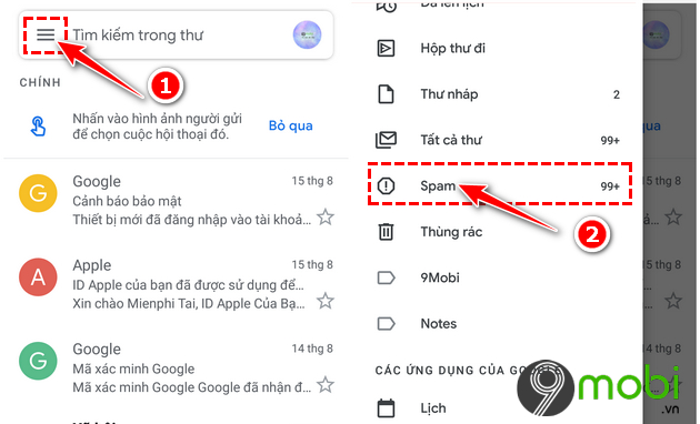 cach xem thu spam trong gmail