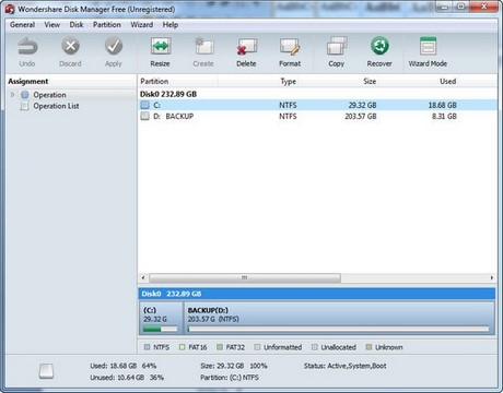 Free Wondershare Disk Manager - How to partition your hard drive computer