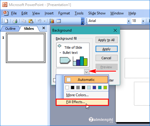 PowerPoint - Chèn Background, hình nền vào Slide