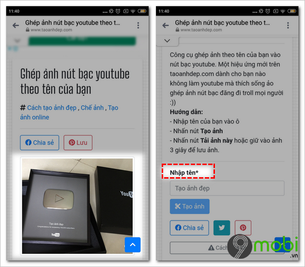 cach tao nut bac youtube