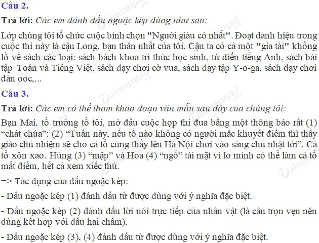 Soạn bài Luyện từ và câu: Ôn tập về dấu câu (Dấu ngoặc kép) trang 151 SGK Tiếng Việt 5 tập 2, soạn Tiếng Việt lớp 5