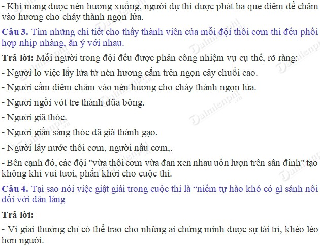 Soạn bài Tập đọc: Hội thổi cơm thi ở Đồng Vân trang 83 SGK Tiếng Việt 5 tập 2