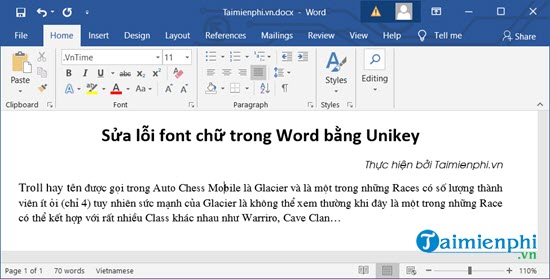 cách sửa lỗi phông chữ trong word 2019