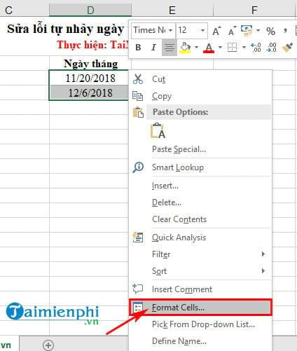 Sửa lỗi tự nhảy ngày tháng trong Excel 1