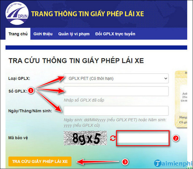 cach tra cuu giay phep lai xe 2023