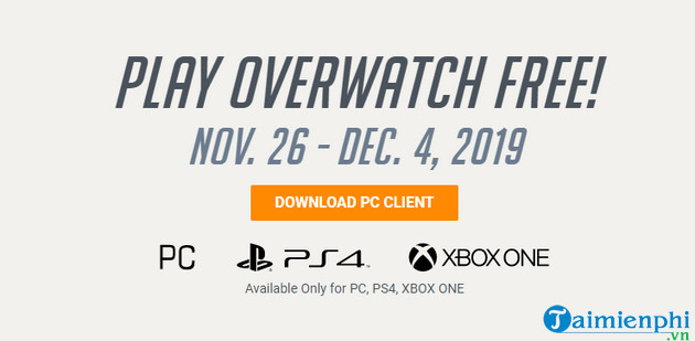 tai mien phi overwatch tuan le black friday 2