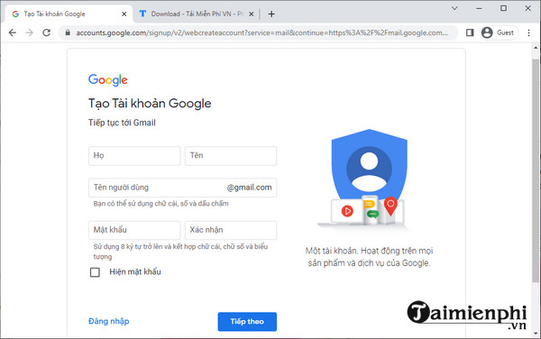 Tao email tren dien thoai