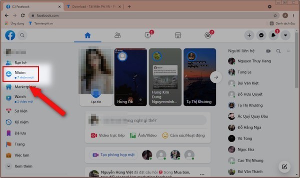 tao nhom tren facebook 