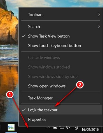 Thay đổi kích thước thanh Taskbar trên Windows 10