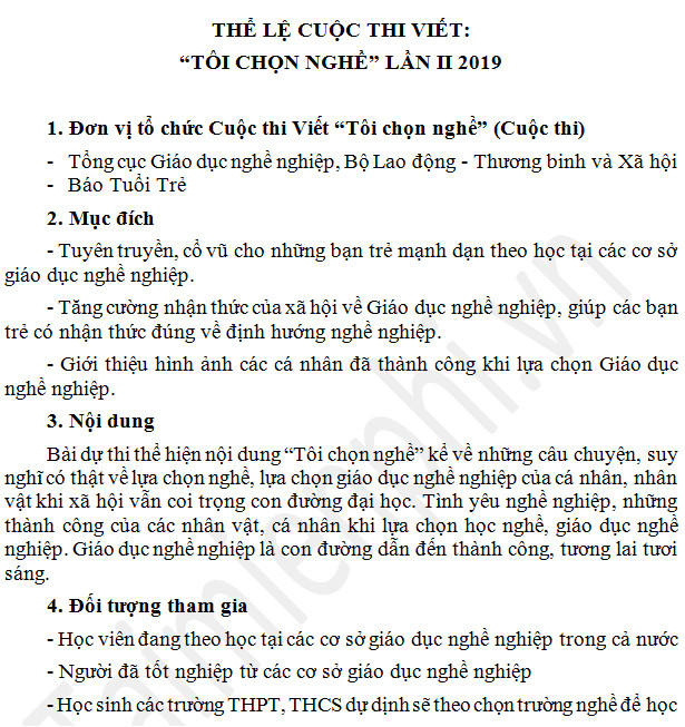 the le cuoc thi toi chon nghe nam 2019 2