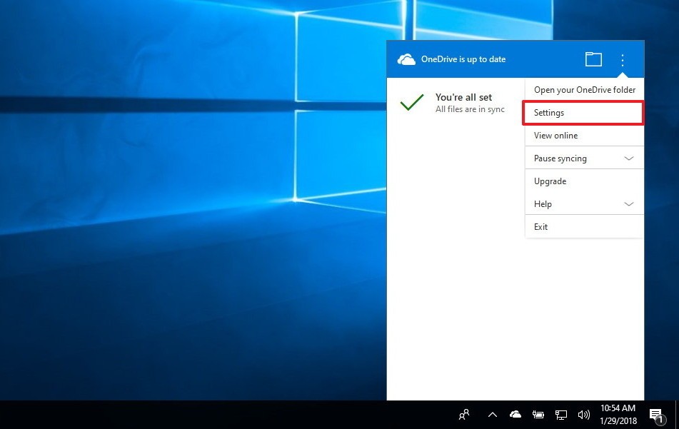 Thiết lập OneDrive làm vị trí lưu trữ mặc định trên Windows 10