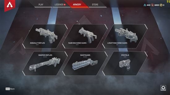 Tổng hợp vũ khí trong Apex Legends