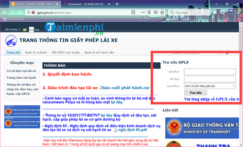 huong dan tra cuu giay phep lai xe bang cmnd