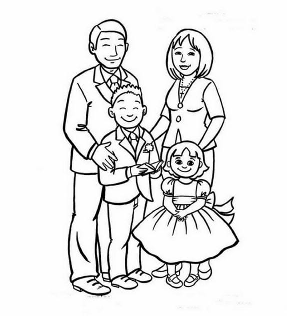 Die schönste und glücklichste Familie zeichnet und malt Tipeduvn