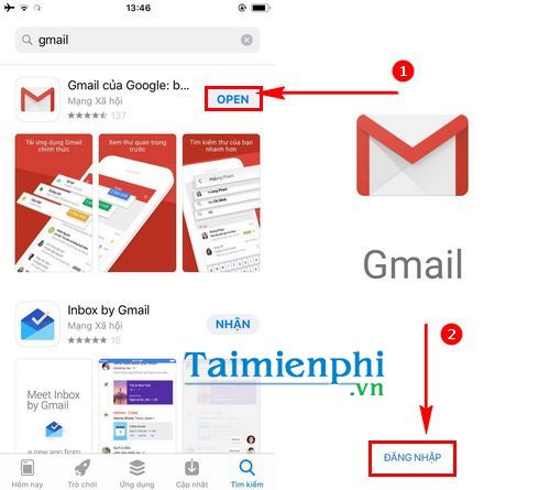 Cách đăng nhập Gmail trên điện thoại iPhone