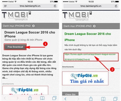cach tai Dream League Soccer 2016 cho iPhone