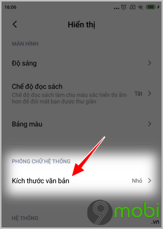 tang kich co chu tren dien thoai xiaomi