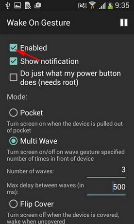 Vẫy tay tắt/mở màn hình Android với Wake On Gesture