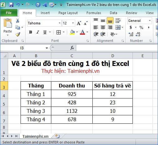 Vẽ 2 biểu đồ trên cùng 1 đồ thị trong Excel