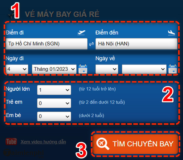 Gia ve may bay Vietnam Airline