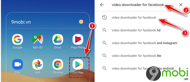 huong dan tai video facebook android bang video downloader for facebook 2